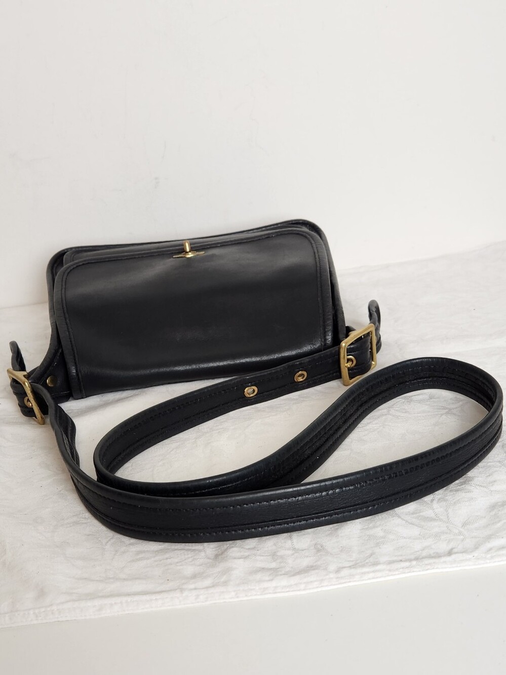 Vintage Black Leather Coach Purse - Picture 7 of 16